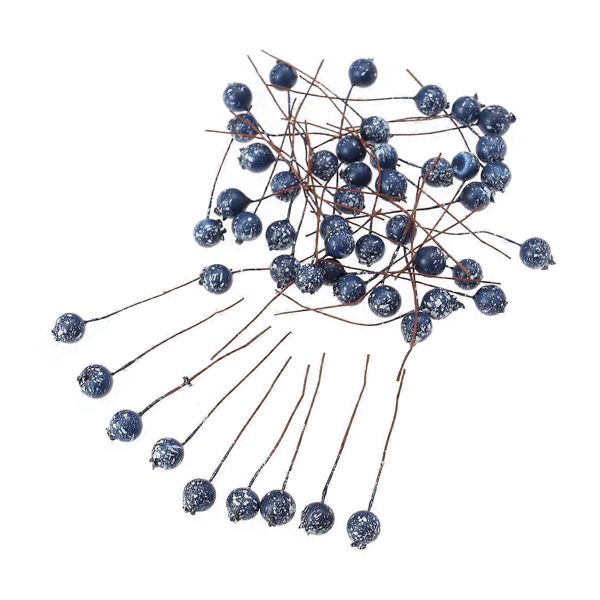 50 Stück Blaue Künstliche Stechpalmenblüten In Form Von Früchten Und Beeren, Weihnachtsdekoration Zum Selbermachen (12 Mm)-50pcs-blue