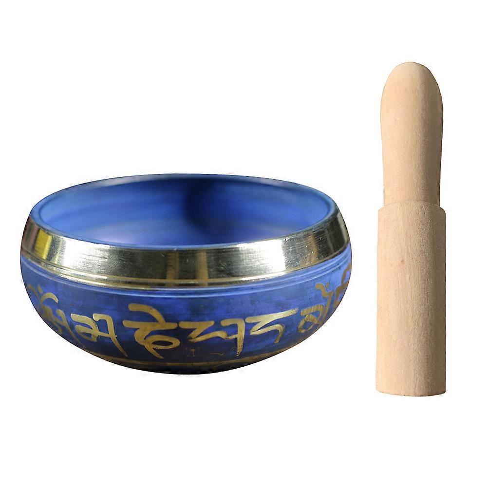 1 Set Tibetischer Klangschalen, Meditations- Und Spirituelle Klangschalen Mit Stock-8.5x8.5x4cm-blue