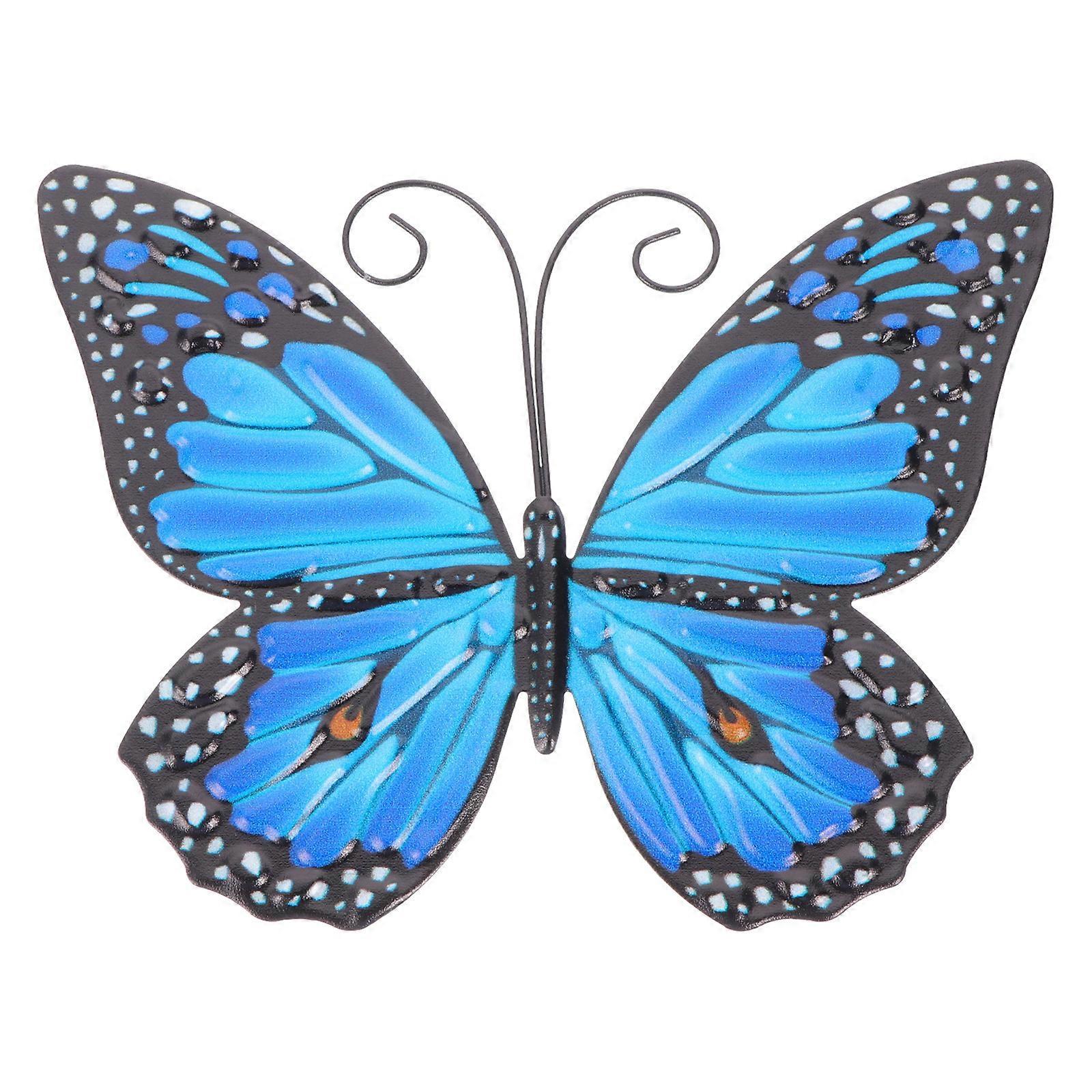 Wanddeko Aus Eisen: Schmetterlinge, Bastelarbeiten, Dekorative Schmetterlinge Aus Eisen-16x12cm-blue