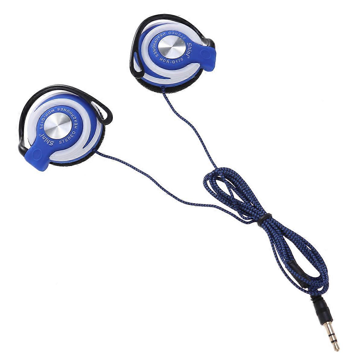 3,5-mm-kabel-headset, Clip-on-ohrhörer, Ohrbügel-kopfhörer, Stereo-kopfhörer Für Mp3-player Und Computer (blau)-blue