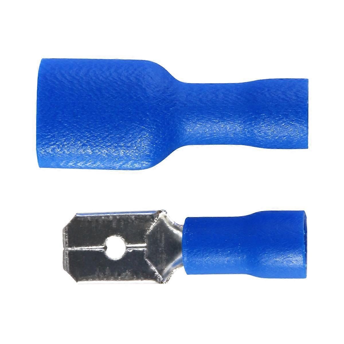 100 Stück Isolierte Flachsteckverbinder (männlich & Weiblich) Für Schnellverbinder (blau)-blue