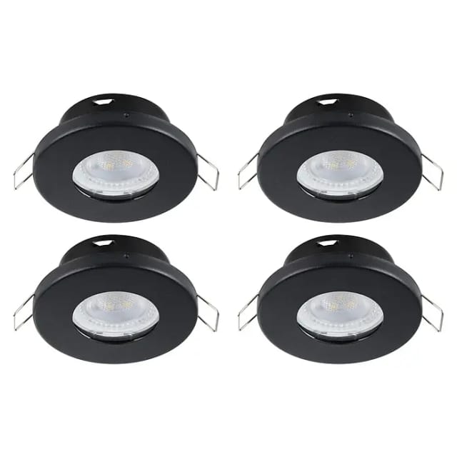 EGLO MAZUBY 1 EINGEBAUT. SET Ø85 4X500LM 3000K DÄMPFER. IP44 SCHWARZ