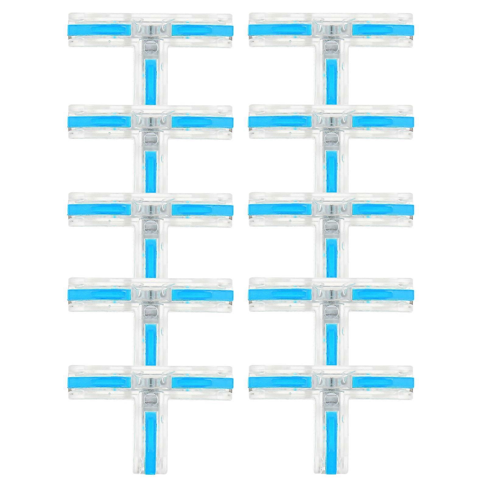 10 Stück T-förmige Schnellverbinder Für Kupferkabel-4x2.6cm-blue