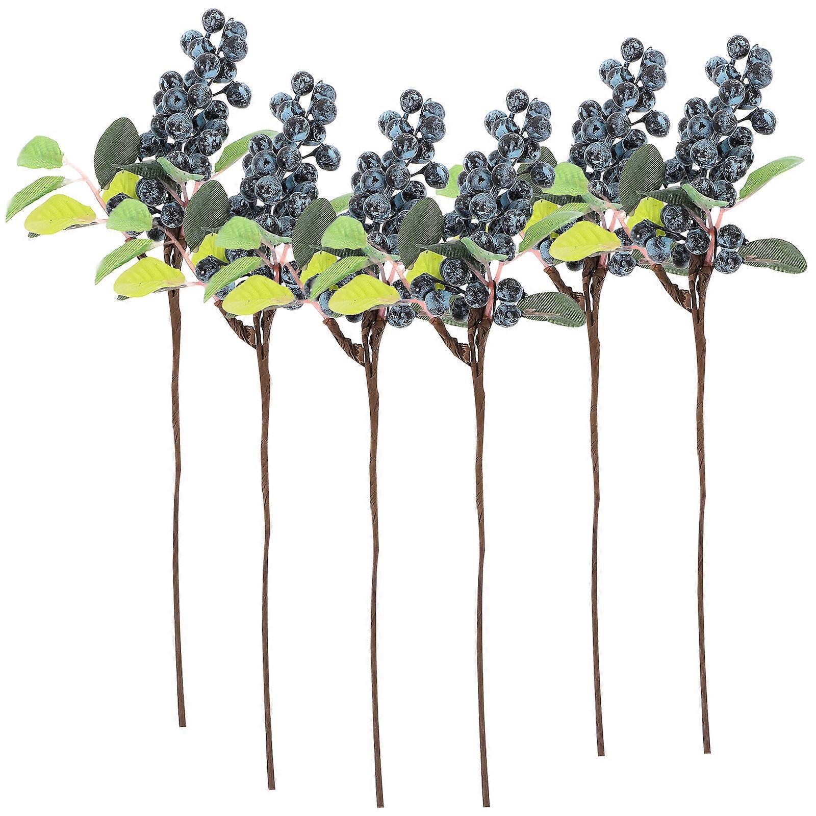 5 Stück Blaue Künstliche, Zarte Beeren Aus Naturgetreuem Stoff, Blaubeer-dekoration, Fruchtblume, Weihnachtsschmuck Zum Selbermachen