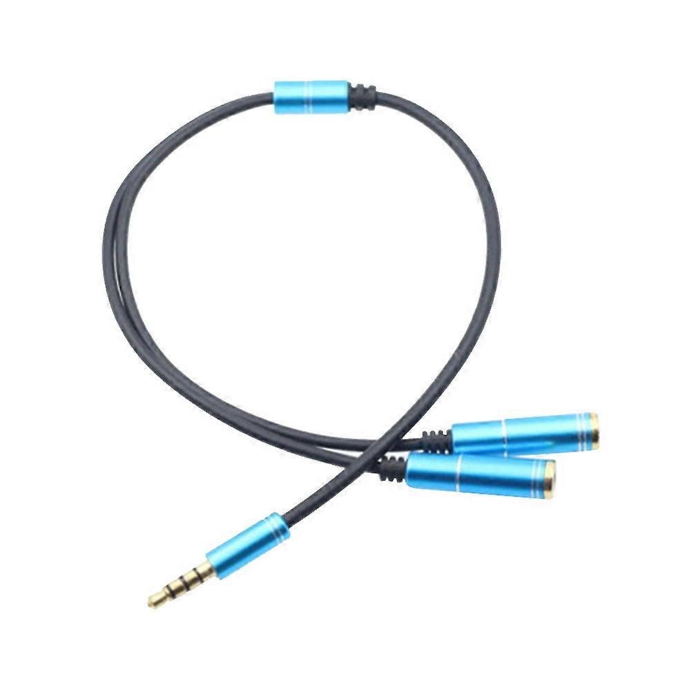 1 Auf 2 3,5-mm-headset-mikrofon-audio-verlängerungskabel Für Mobiltelefone, Blau-m
