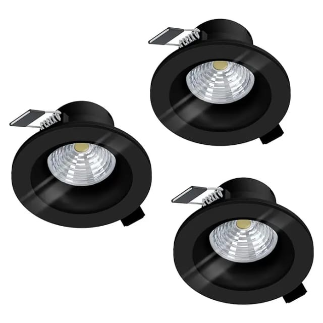 EGLO SALABATE EINGEBAUT. SET Ø88 3X450LM 4000K DÄMPFER. IP44 SCHWARZ