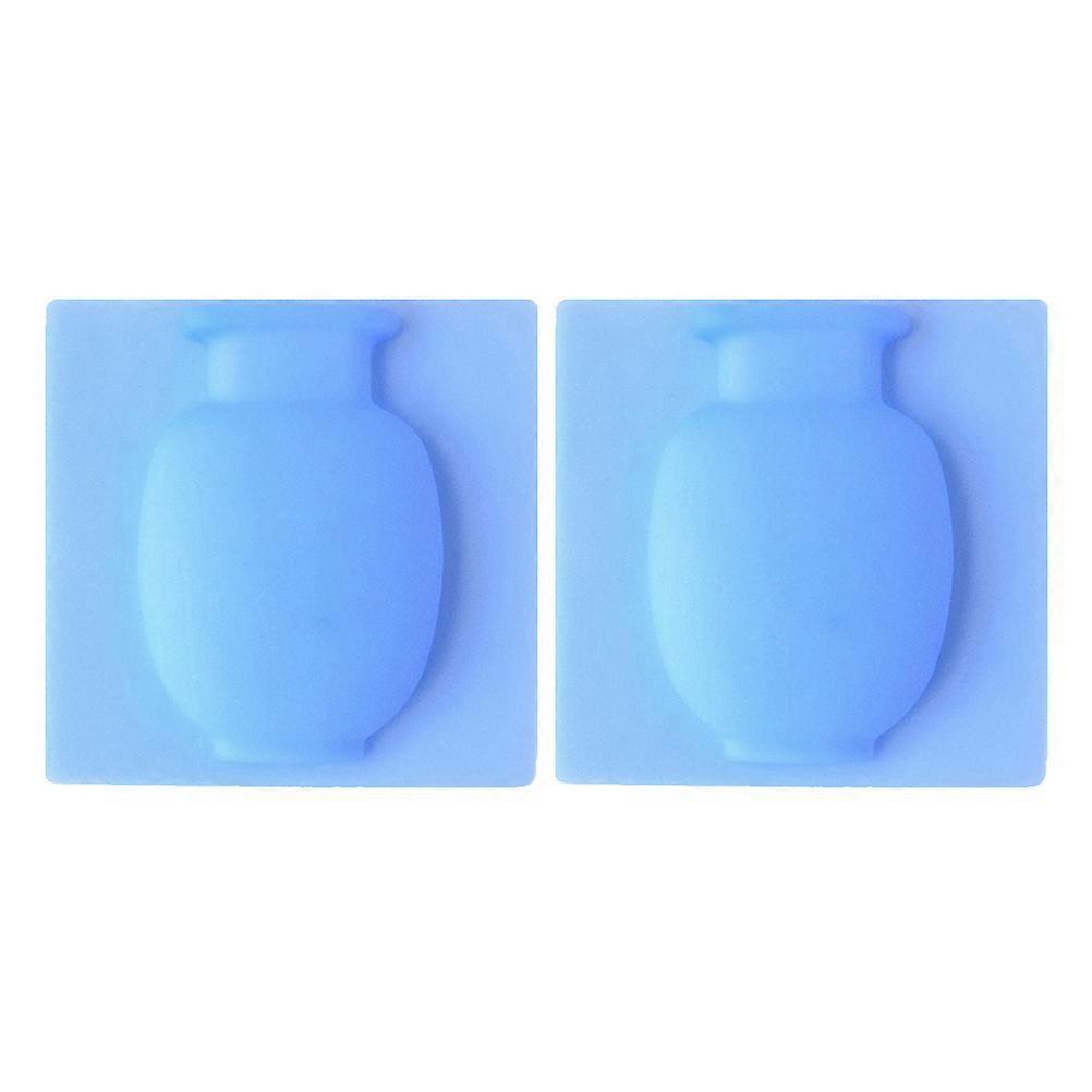 Stück Silikon-kühlschrankaufkleber Ohne Stanzen, Kreative Blumenvase, Wiederverwendbar, Abwaschbar, Kühlschrankgeschenk, Heimdekoration (blau)-14.514.5 Cm-blue