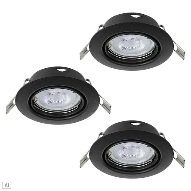EGLO MAZUBY EINGEBAUT. KIP SET Ø87 GU10 3X345LM SCHWARZ