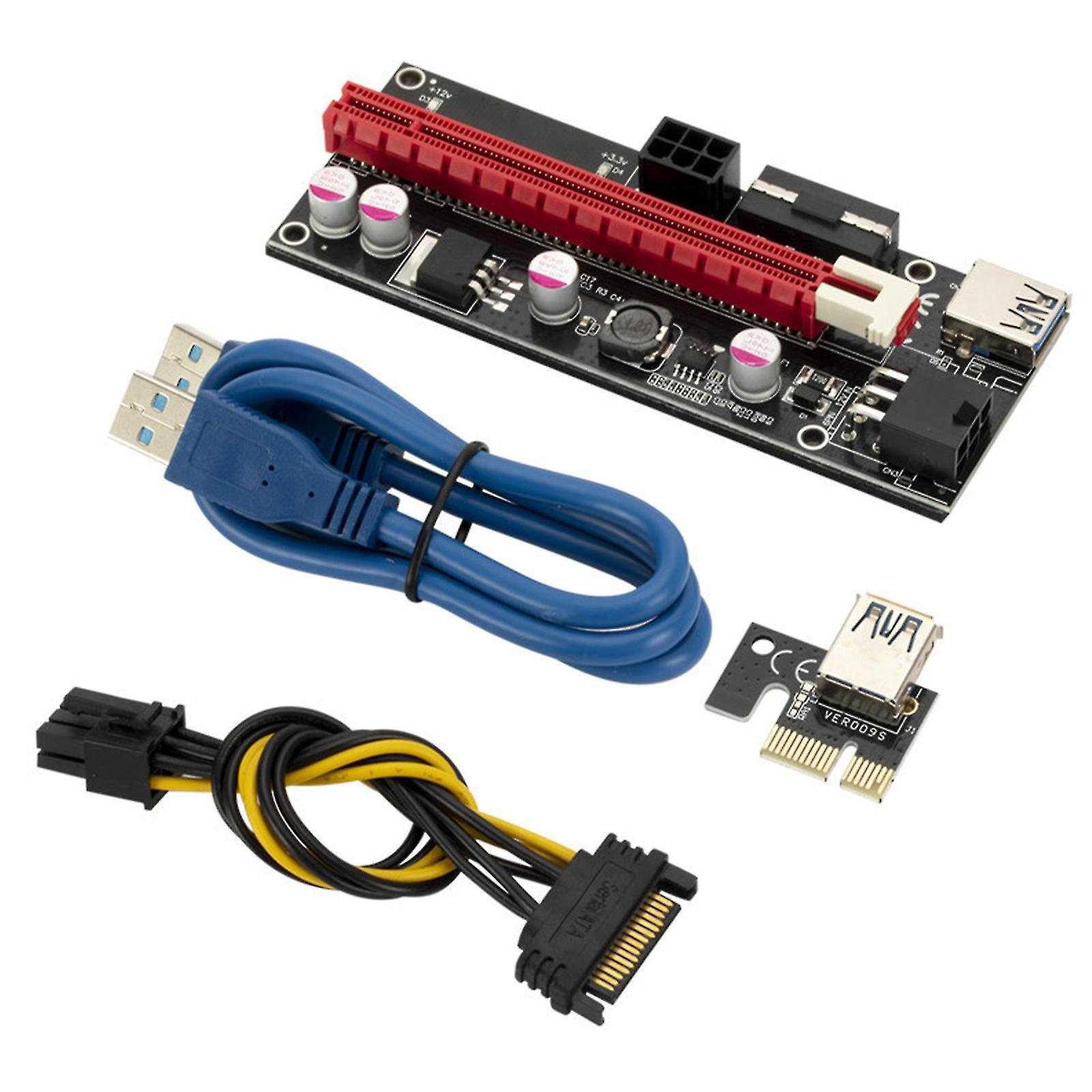 Pcie-riserkarte 009s Pcie 1x Auf 16x Usb 3.0 Adapterkarte Mit Eigener Stromversorgung