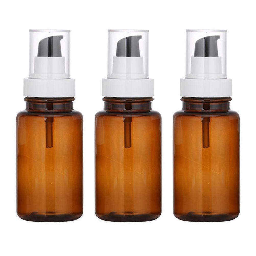 Stück 100 Ml Leere Pumpflaschen Für Ätherische Öle, Kosmetikflaschen, Tragbare Pumpflaschen (braun)-12.5x5.2cm-brown