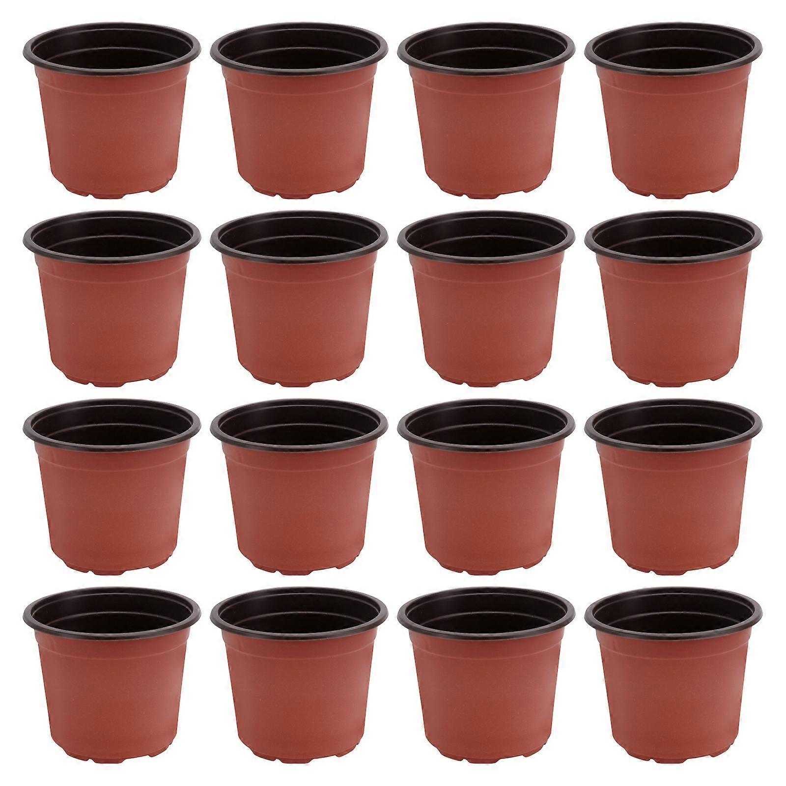 50 Stück Kunststoff-blumentöpfe, Kreativ, Atmungsaktiv, Für Sukkulenten, Blumentöpfe, Beckentöpfe - Durchmesser 120 Mm (braun, Lochmuster Zufällig)-12.00x12.00x9.80cm-brown