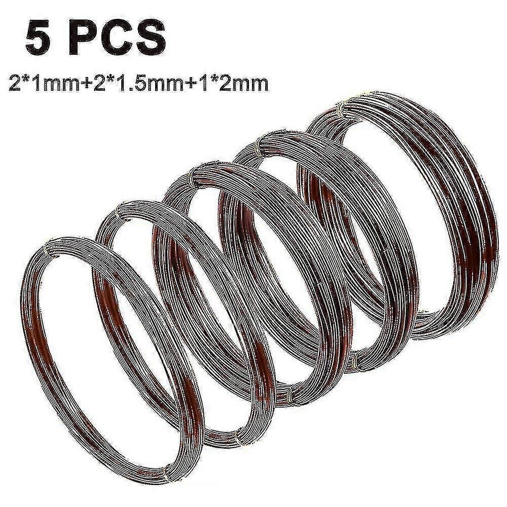 5er-pack Bonsaidraht, Bonsai-baumbasteln, Farbiger Aluminiumdraht – Braun