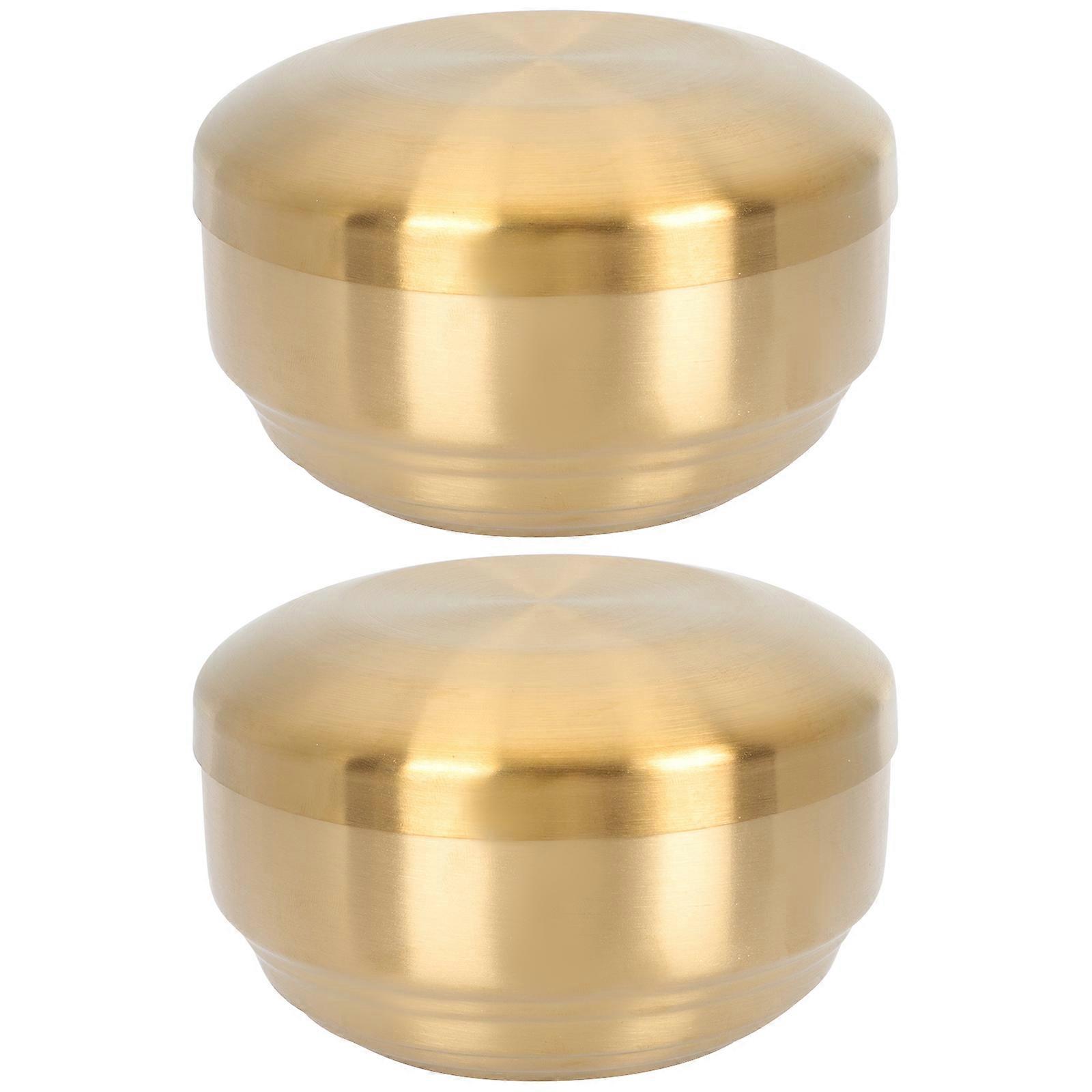 Stück Edelstahlschüsseln Im Koreanischen Stil, Doppelwandige Reisschüsseln Zum Servieren Von Speisen-11.00x11.00x6.50cm-golden
