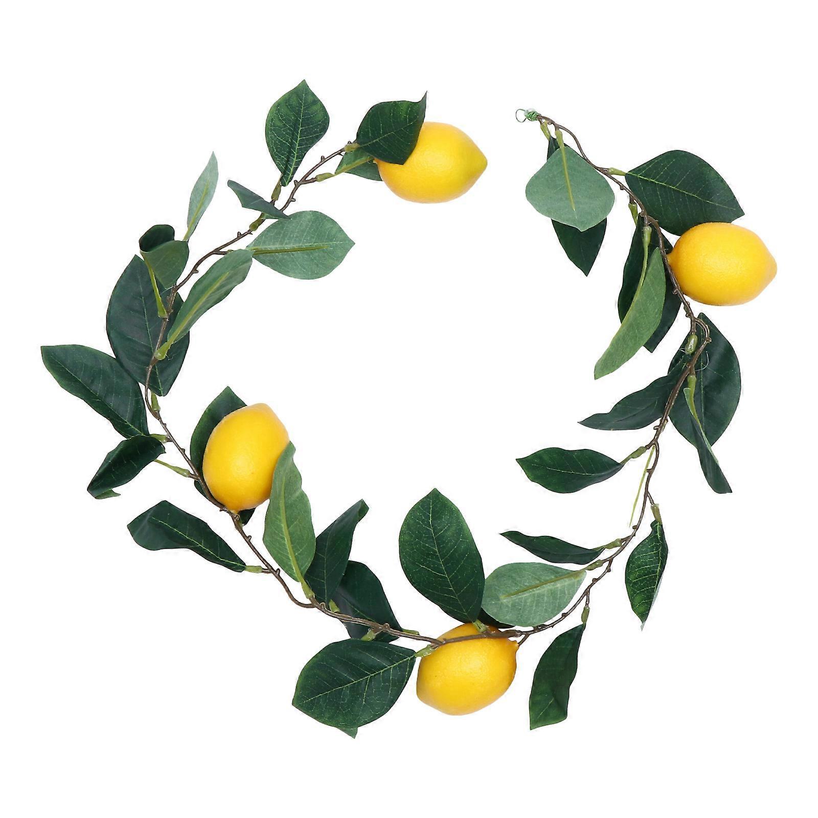 1 Stück Hängende Ranke, Dekorative Zitronen-imitation Aus Rattan (gelb)-100x10cm-yellow