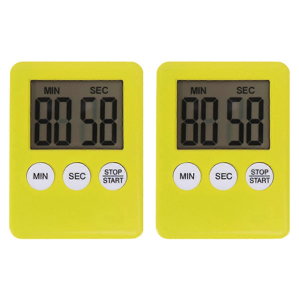 Stück Simplicity Timer Tragbarer Digitaler Trainingstimer Für Schüler, Küche, Backen Und Kochen (gelb)-yellow