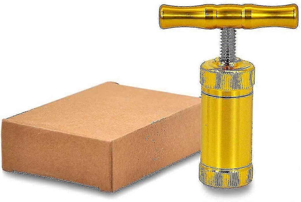 T-griff-pollenpresse Aus Edelstahl, Robust, Langlebig, 100 % Hochwertig Eloxiert, Gewürz-pollenpresse Mit T-griff (gold)
