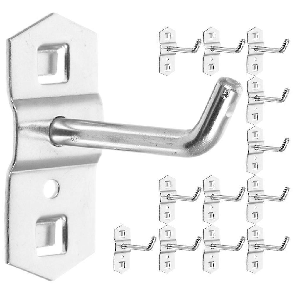 12 Stück Lochwandhaken, Wandhaken Zur Aufbewahrung Von Werkzeugen, Metallhaken Zum Aufhängen An Lochwänden-7.50x6.00x0.60cm-silver