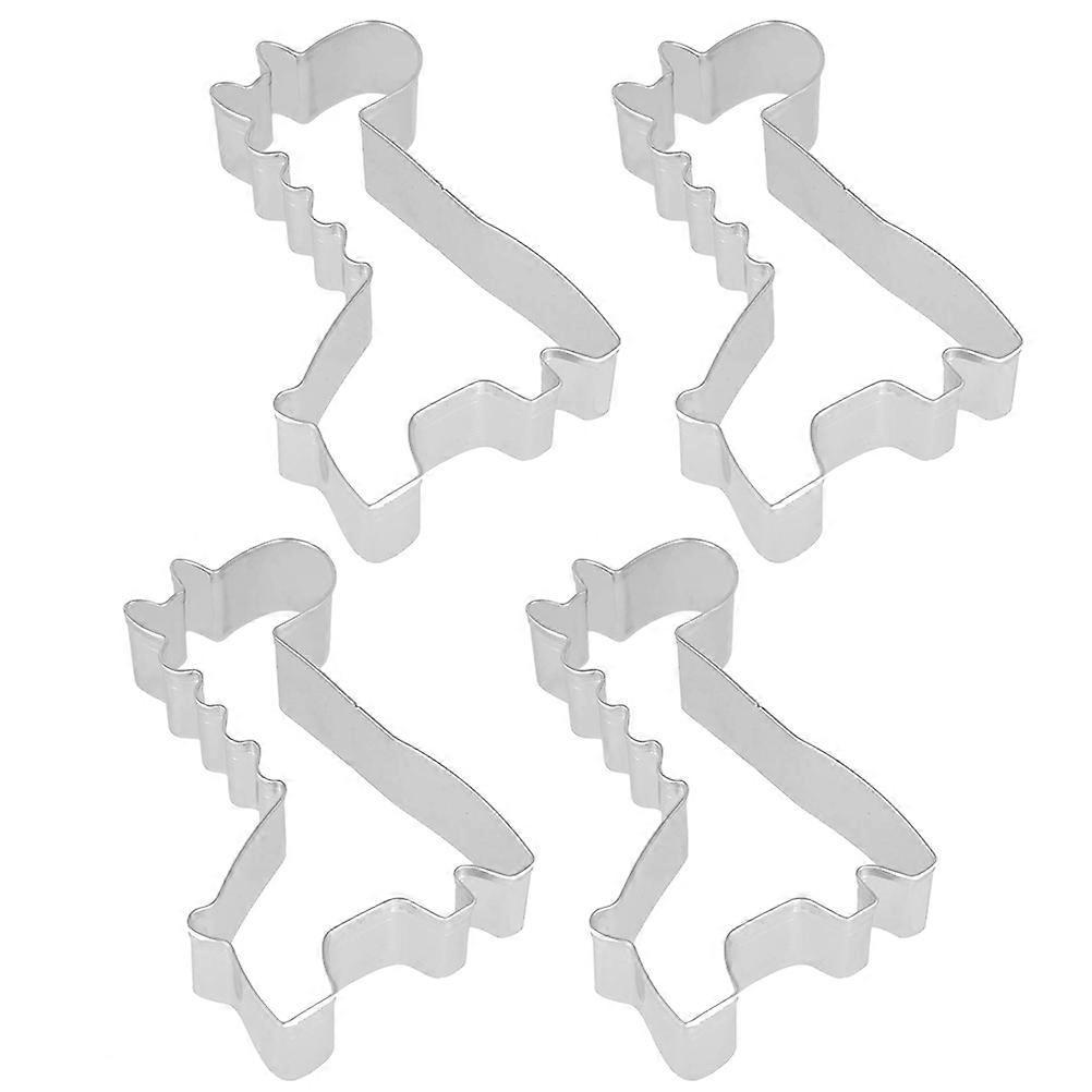 4-teiliges Set Giraffen-ausstechformen Aus Edelstahl, Obstausstecher, Backformen, Backzubehör Für Die Heimische Küche Und Bäckerei-8.5x6.8cm-silver