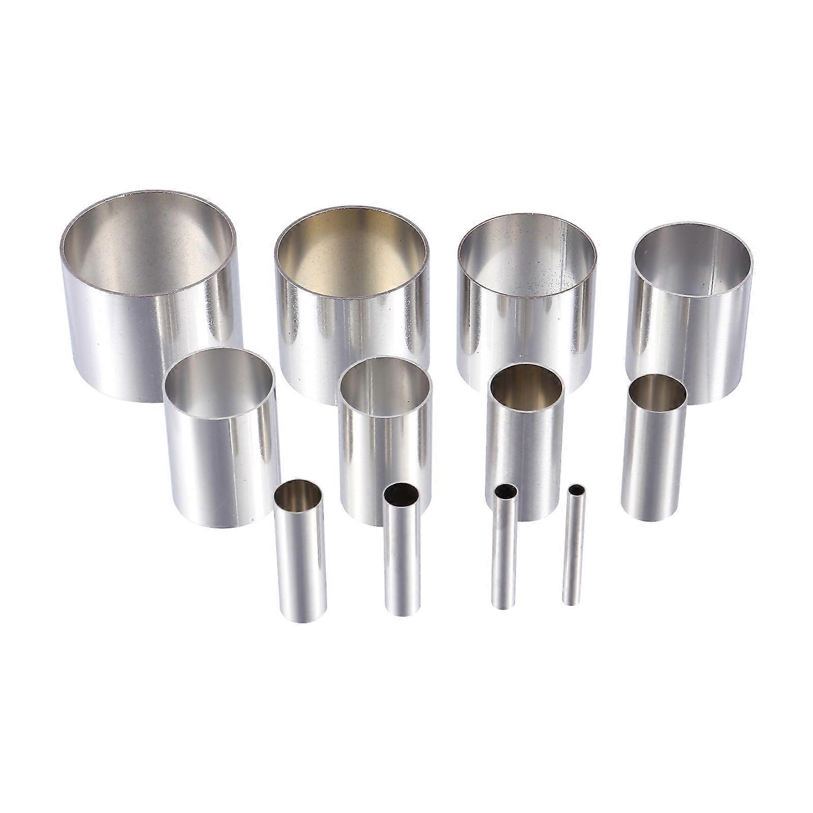 12-teiliges Set Runder Ausstechformen Aus Edelstahl Für Ton, Mit Vertiefungen Und Kreisformen-3.2x3.2x2.5cm-silver