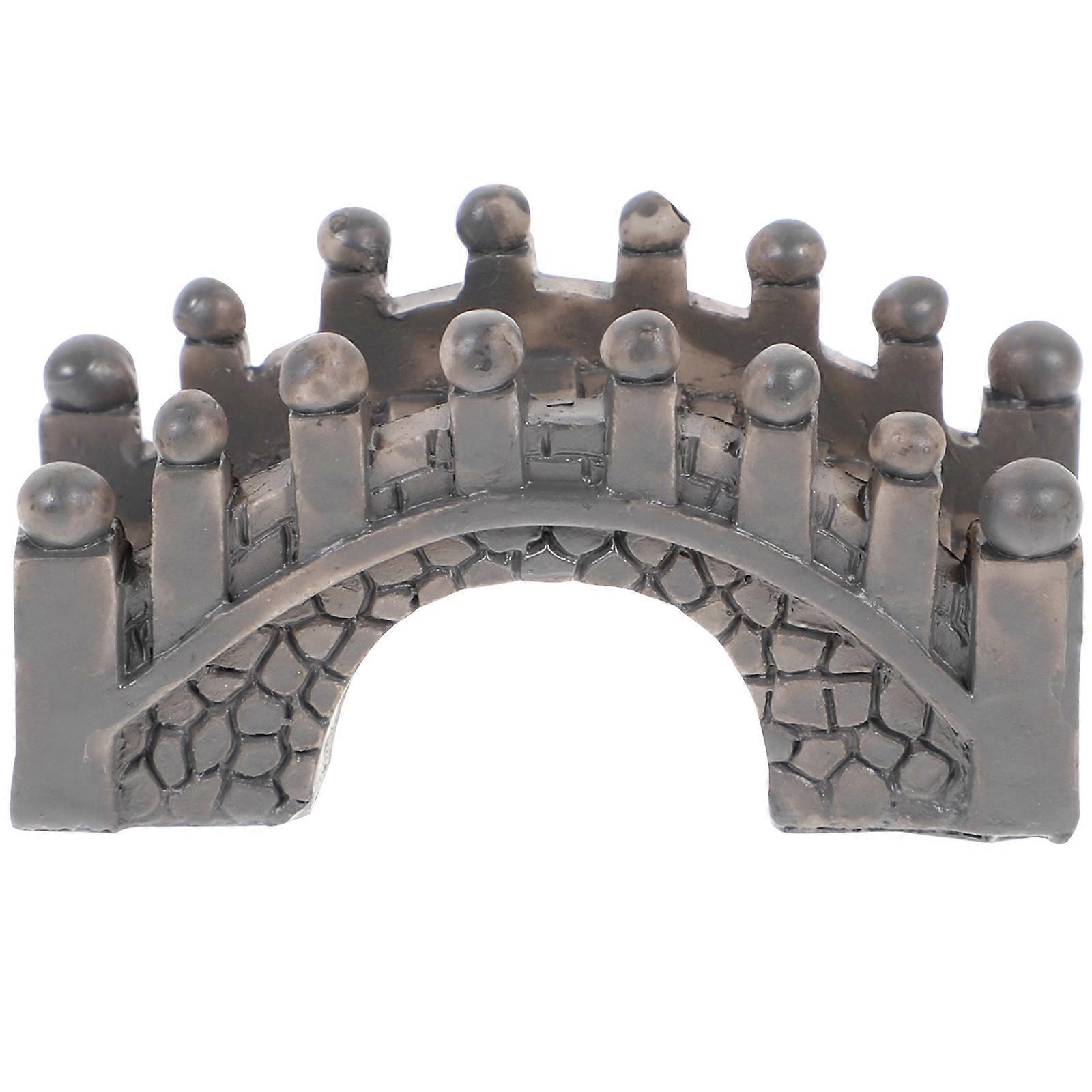 Antike Bogenbrücke Für Feengarten, Terrarium, Bonsai, Aquarium, Fischbecken-dekoration (grau)-5.00x2.00x1.50cm-grey