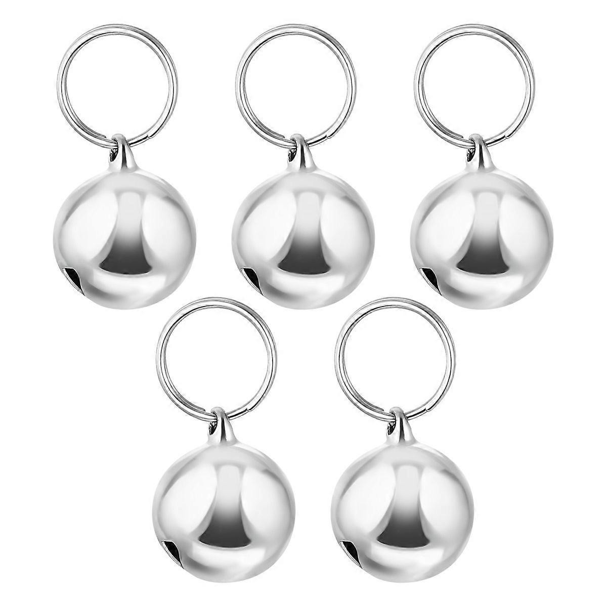 Popetpop 5er-pack 18 Mm Anhängerglöckchen, Weihnachtsglöckchen, Haustierzubehör, Katzen- Und Hundeglöckchen, Vogel- Und Wildtierdekoration, Silber