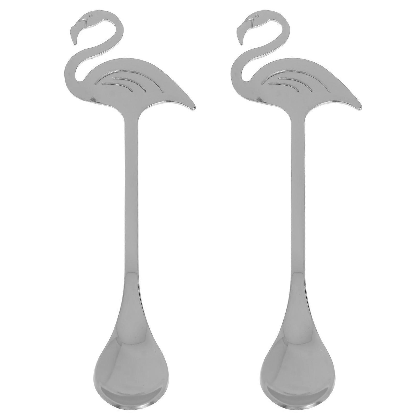 2er-pack Kaffeelöffel, Kreative Dessertlöffel, Praktische Rührlöffel Für Zuhause-13x4x2cm-silver