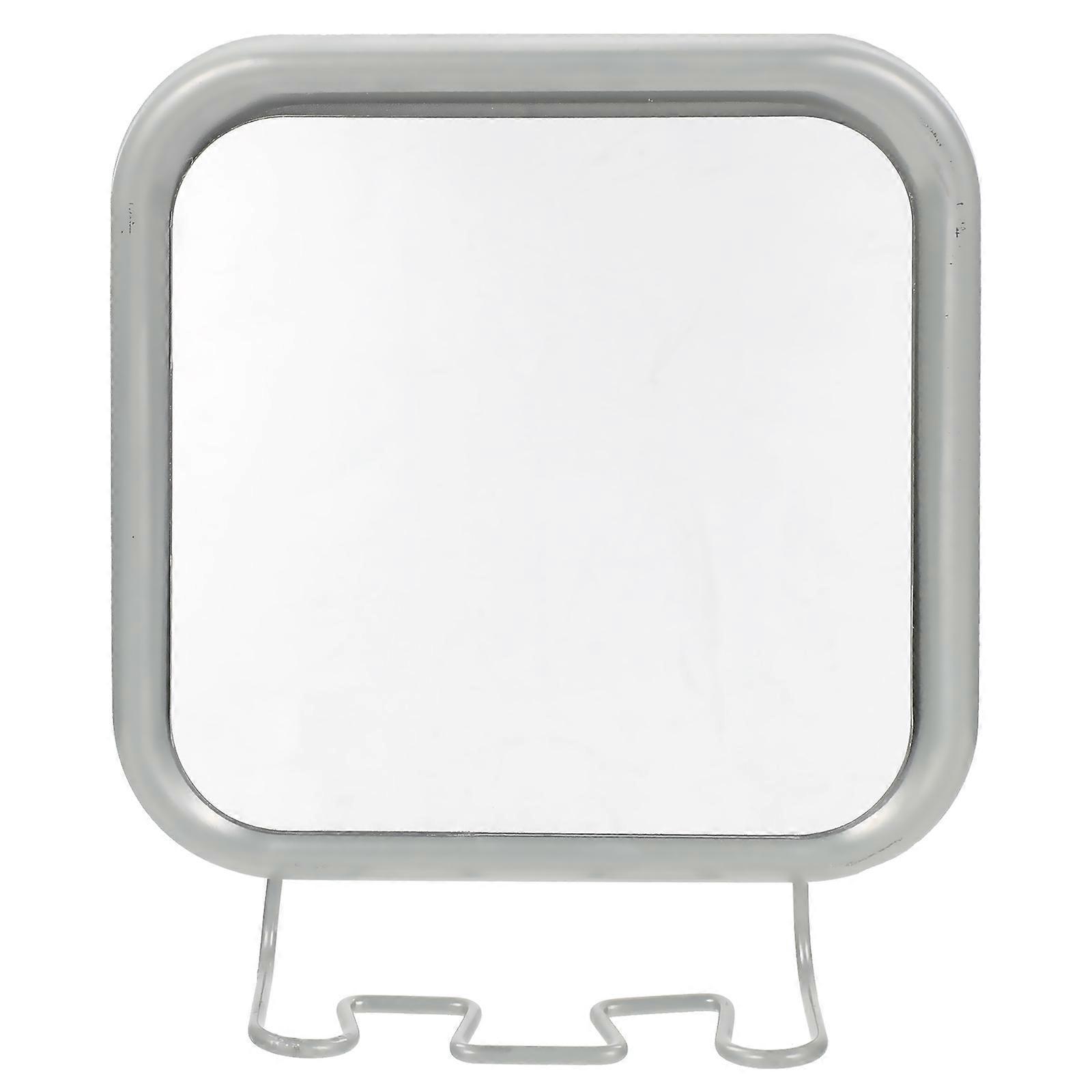 Badezimmerspiegel Mit Saugnapf Und Haken – Ideal Zum Aufbohren Und Rasieren.-17x15.5x4cm-silver