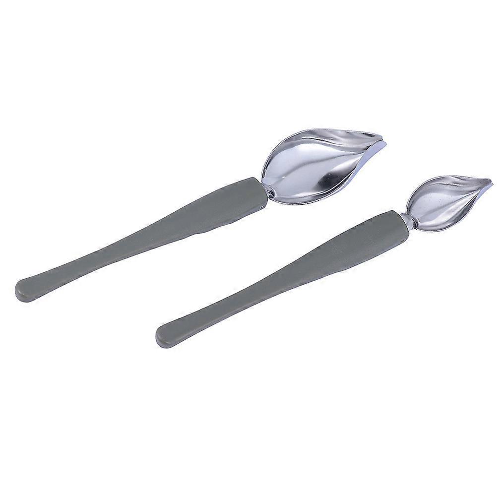 2-teiliges Set: Teller, Soßenlöffel, Malstift, Saucenlöffel, Praktischer Küchenlöffel-20.00x3.80x1.70cm-silver