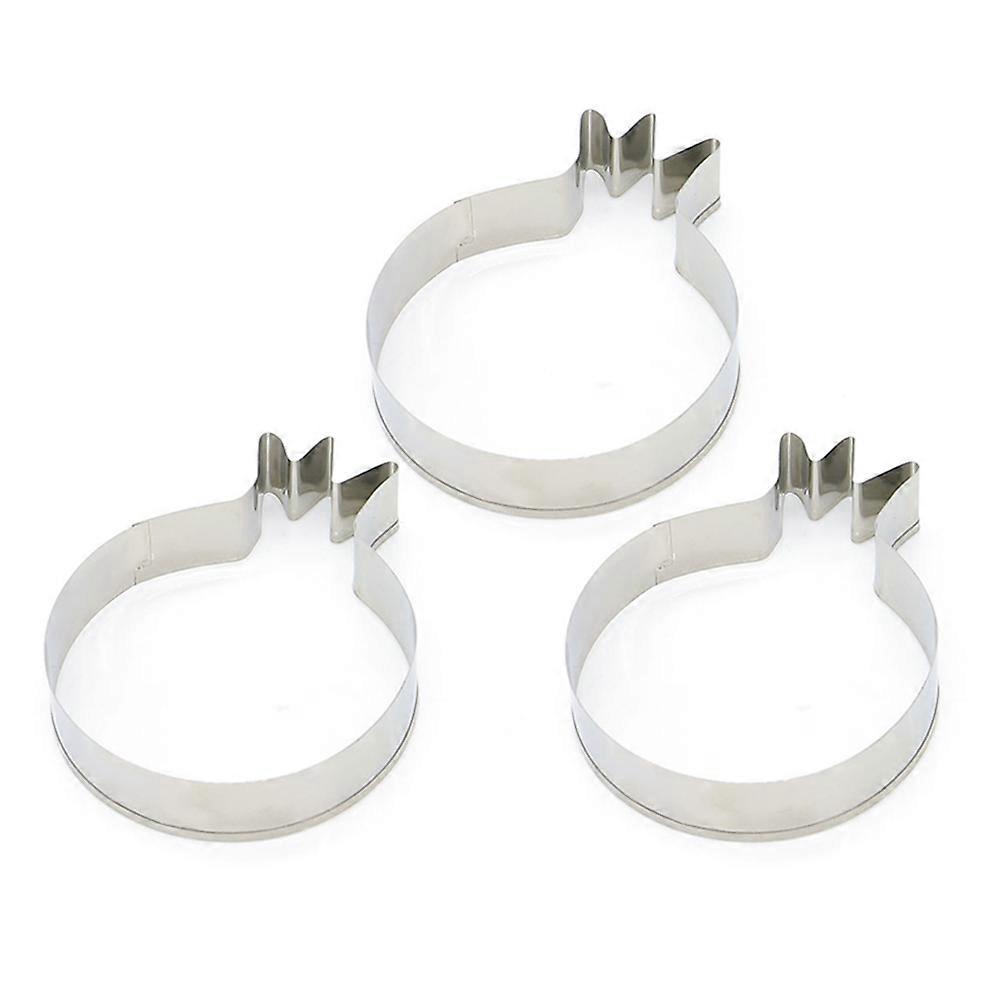 3-teiliges Ausstechförmchen-set Aus Edelstahl In Granatapfelform Zum Selbermachen Von Schokolade, Cupcakes Und Desserts-9.80x7.50x2.00cm-silver