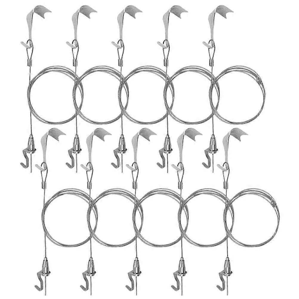 10er-set Bilderaufhängedrähte, Seilhaken, Bilderaufhängungsdrahthaken-54x2.9x2.6cm-silver