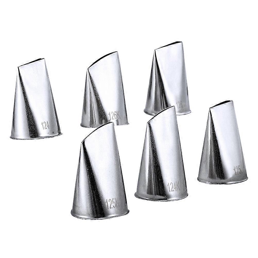 6-teiliges Set Professioneller Tortendekorations-tüllen, Robuste Tortendüsen-3.8x2.5x2.5cm-silver