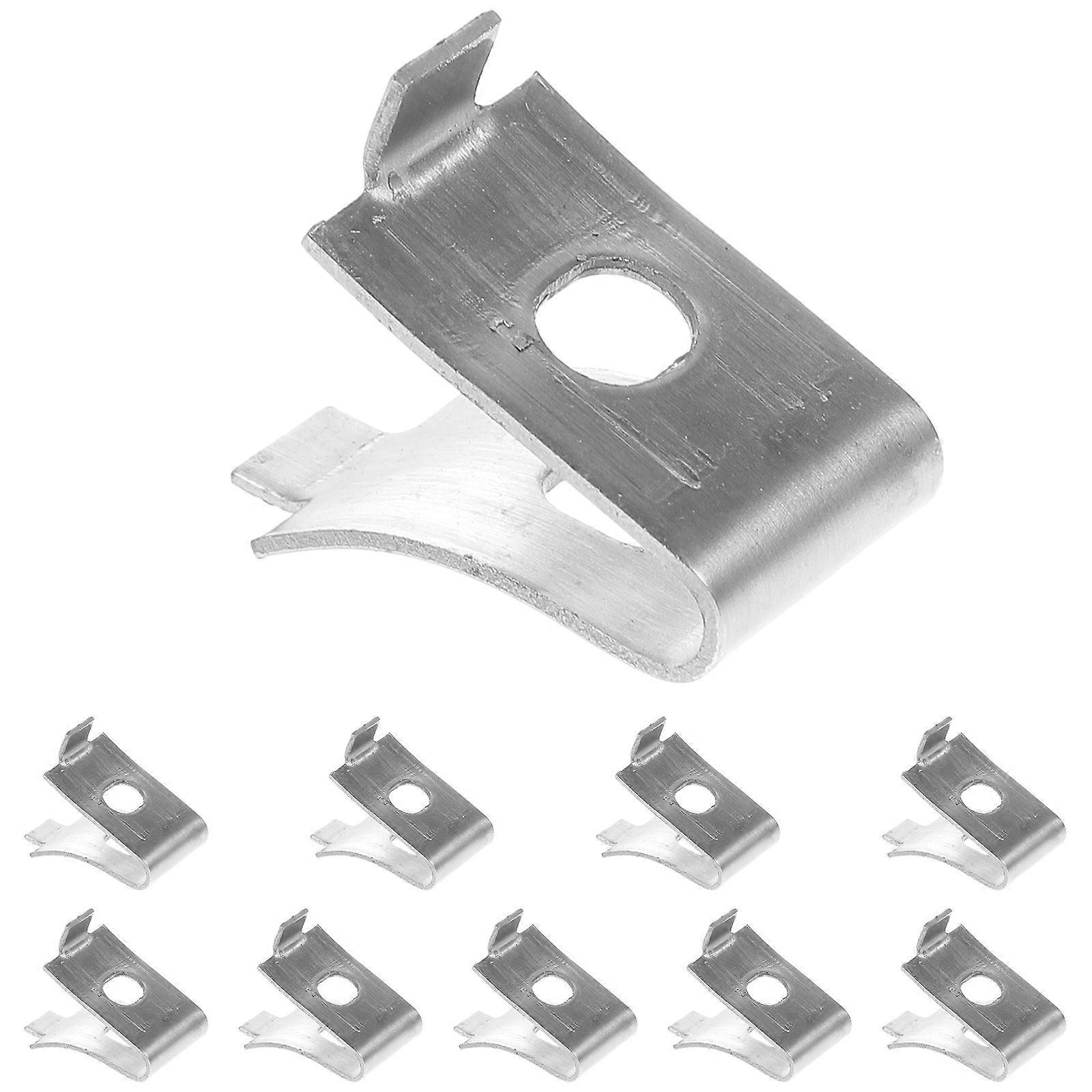 10 Stück Regalhalterungsclips, Edelstahl-regalstützenclips, Pilaster-regalstifte-2.30x2.00x1.50cm-silver