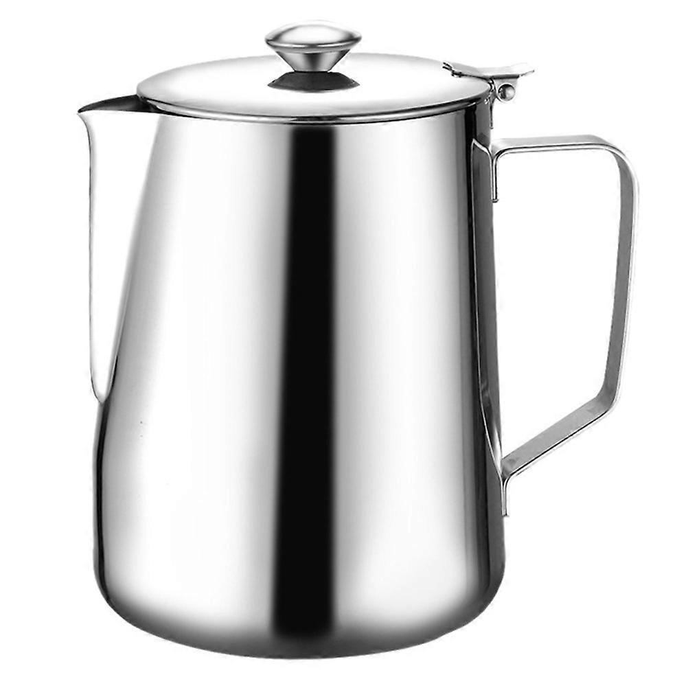 Stück 600 Ml Dickwandiger Milchbecher, Robuster, Staubdichter Mokkabecher Mit Deckel (silber)-9x9x14cm-silver