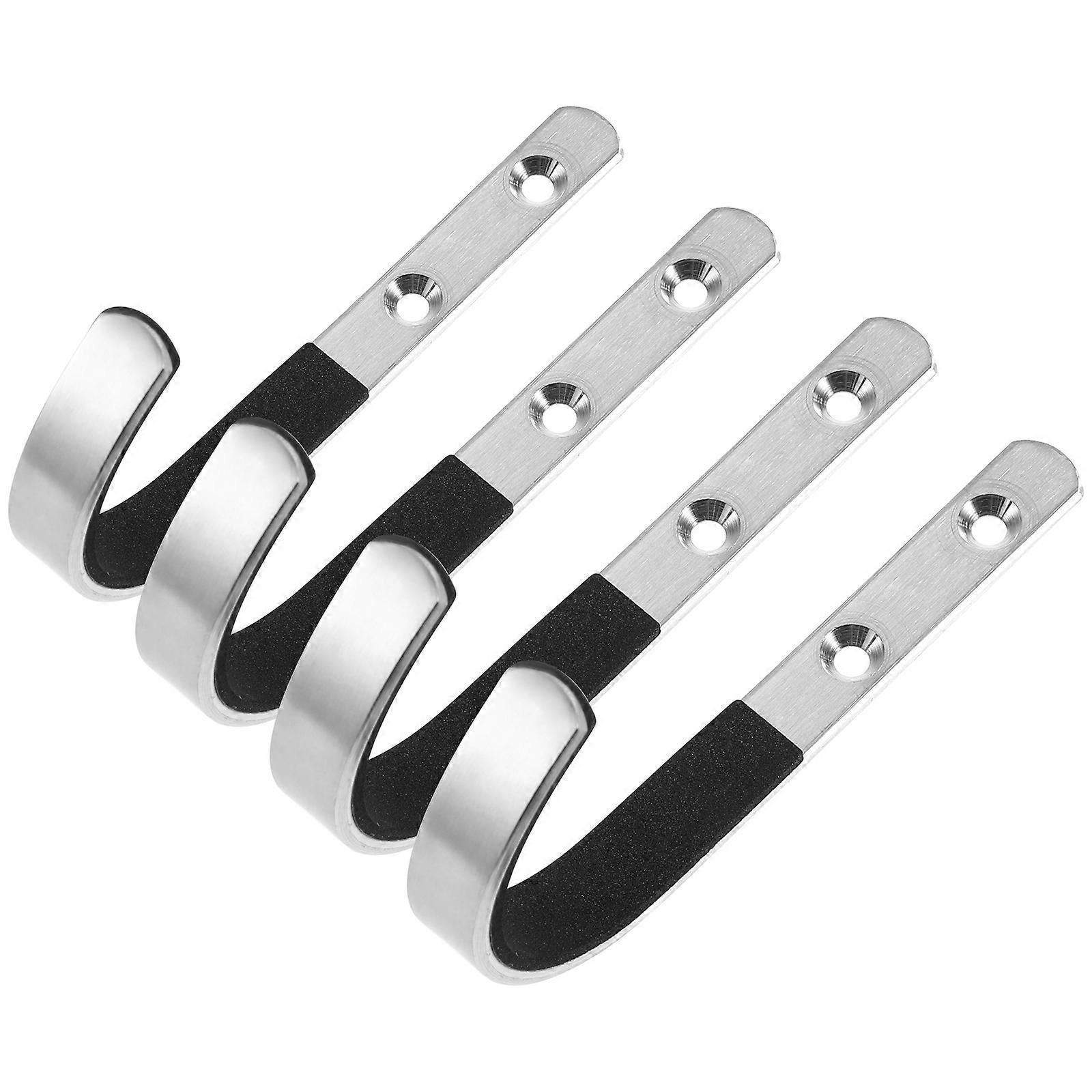 Paar Edelstahlhaken Mit Filzfutter Zur Wandmontage-10.00x5.50x1.00cm-silver