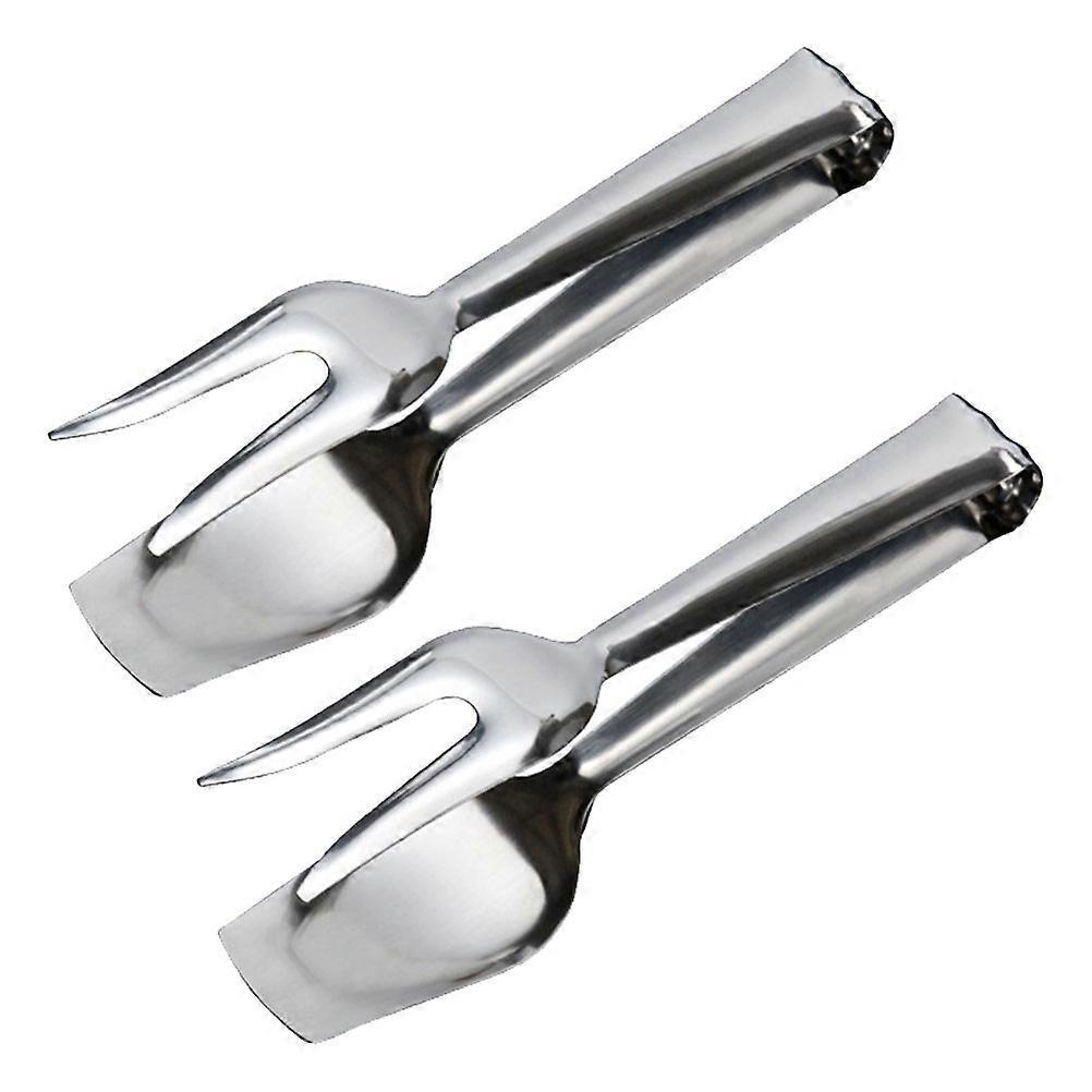 Stück Servierzangen Aus Edelstahl, Lebensmittelclips, Brot- Und Kuchenclips Für Buffets-20.3x4.8cm-silver