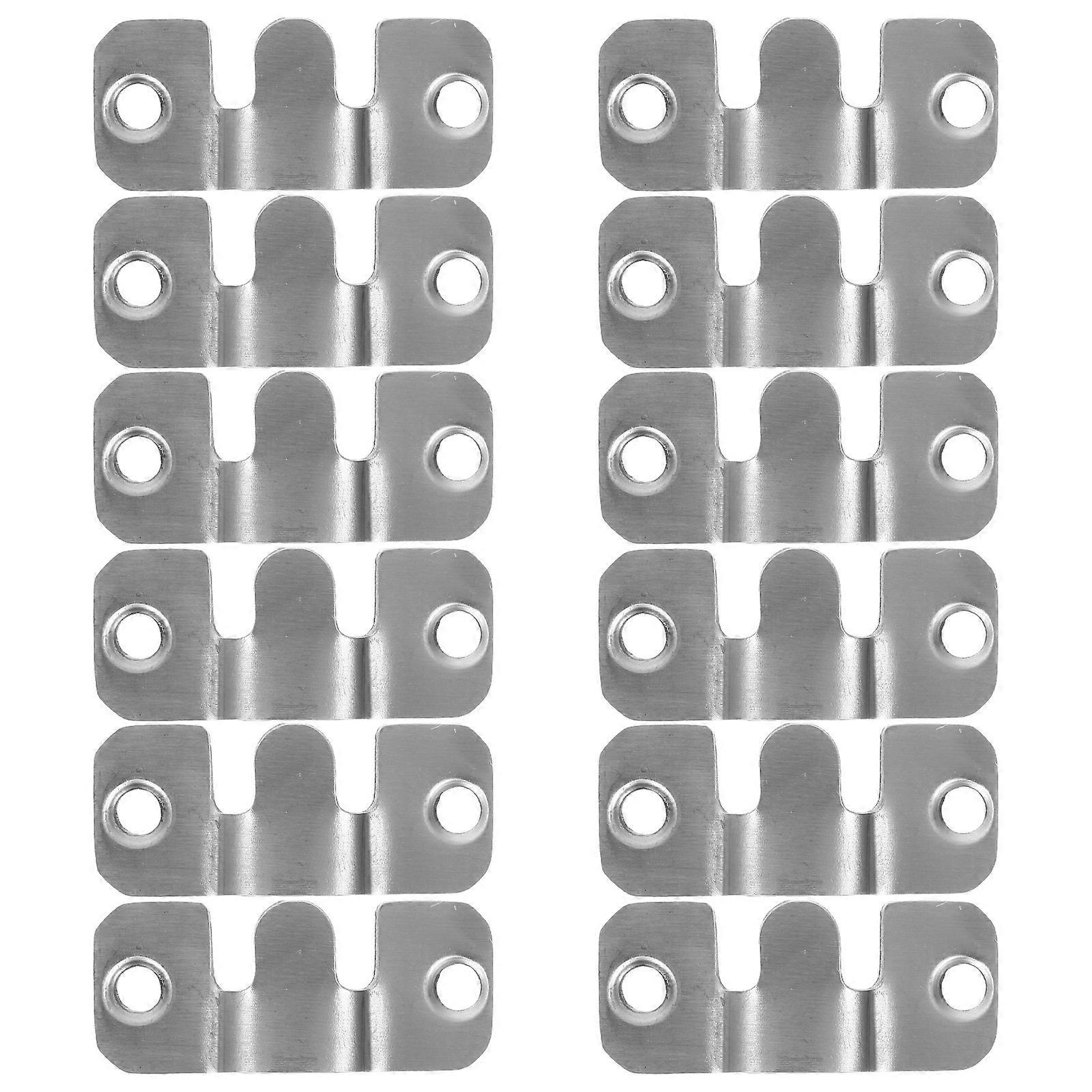 12 Stück Bilderrahmenaufhänger Aus Edelstahl Mit Schnalle-4.30x1.90x0.50cm-silver
