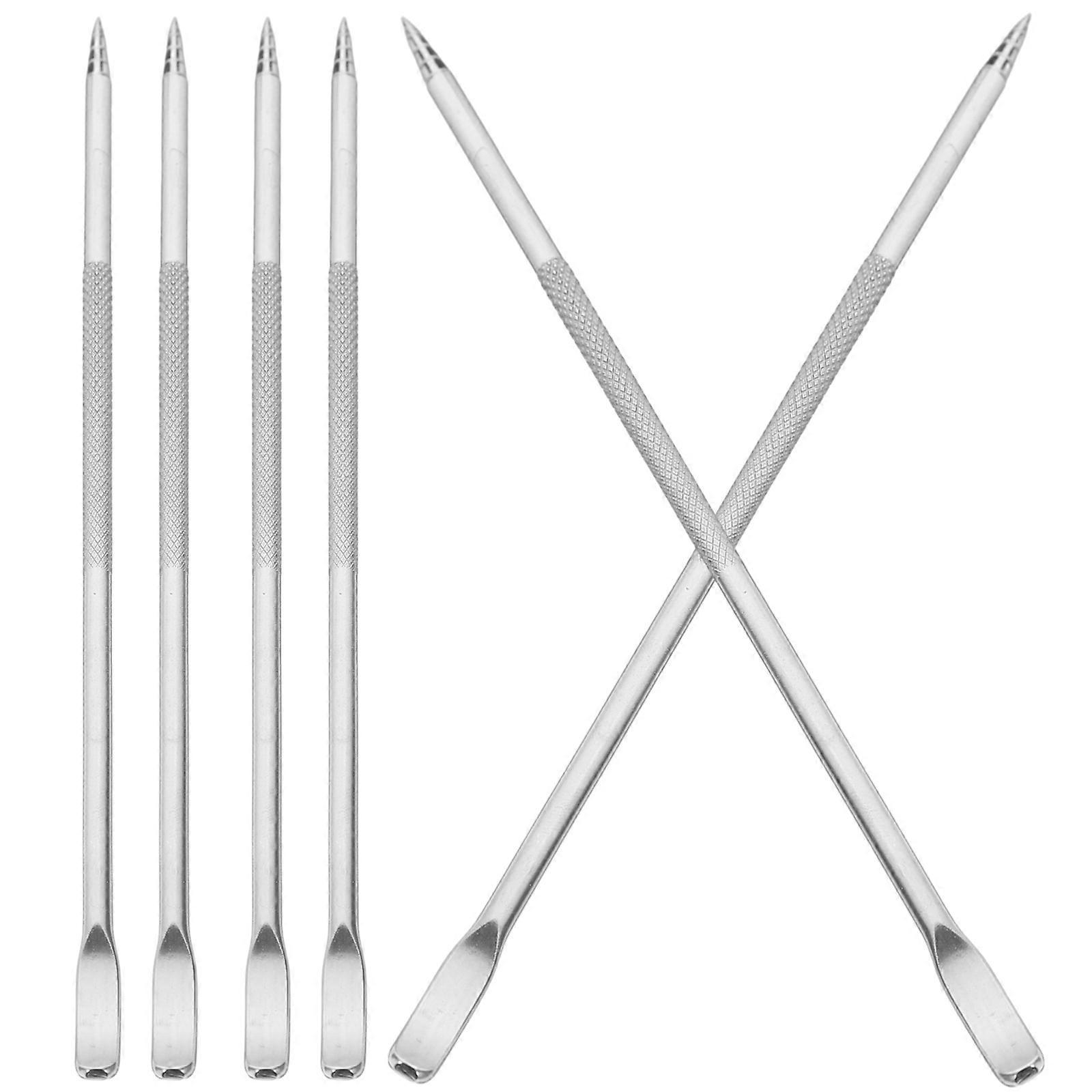 6-teiliges Set Kaffee-kunststifte, Kaffeedekorationsstifte Aus Edelstahl, Latte-art-stifte, Espresso-kunststifte, Barista-werkzeug-13.50x0.50x0.40cm-silver