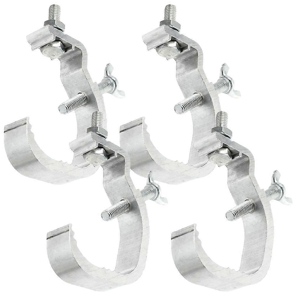 4 Stück Traversenklemmen, Lichtklemmen, Robuste Aluminium-montagehalterungen, Hakenklemmen, Beleuchtungsklemmen-12.00x7.00x2.00cm-silver