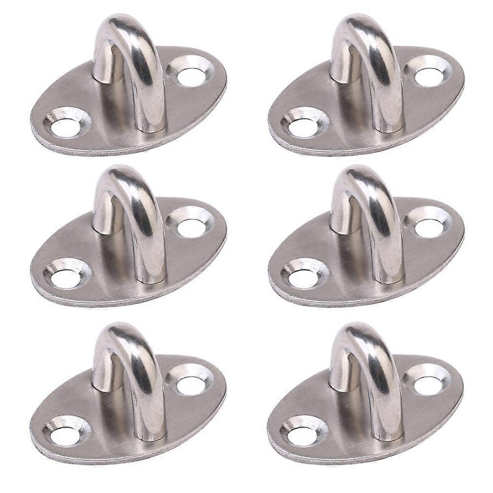 6 Stück Edelstahlhaken, Verdickt, Tragfähig, Mit Festem Zugring Zur Aufbewahrung-3.9x2.6cm-silver