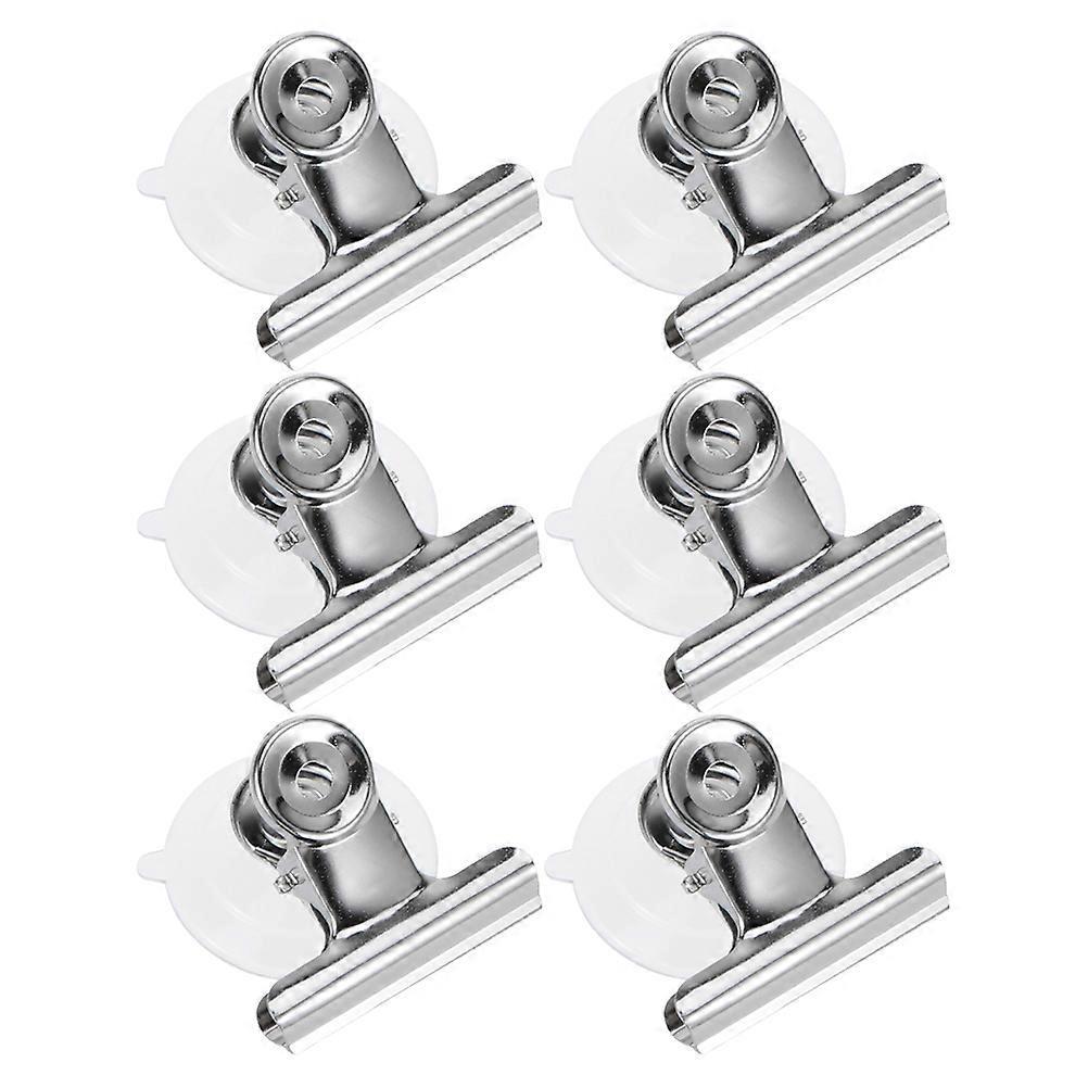 6 Stück Runde Saugnapfklemmen Zum Aufhängen Von Wohnaccessoires-5.8x4cm-silver