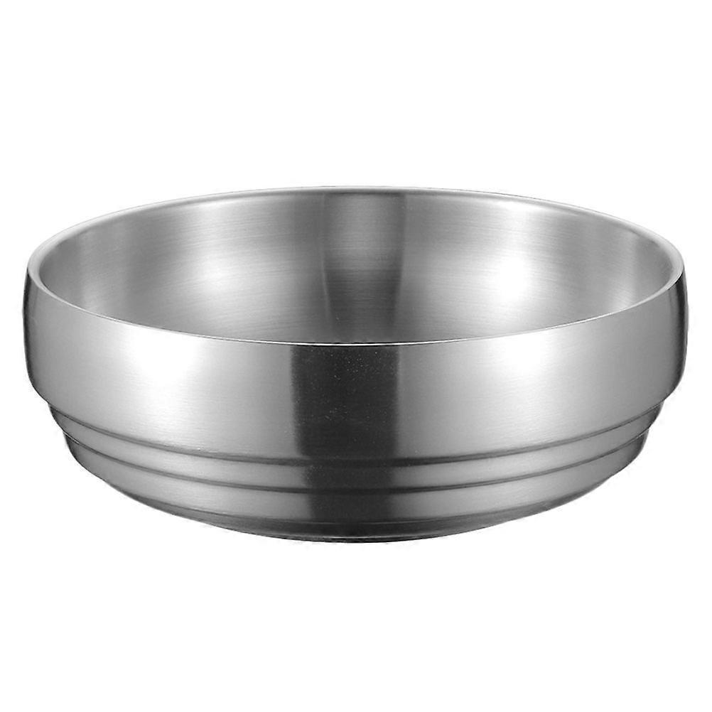 Stück Edelstahlschüssel, Haushaltsschüssel, Instantnudelschüssel, Speiseschüssel (silber)-18.5x18.5cm-silver