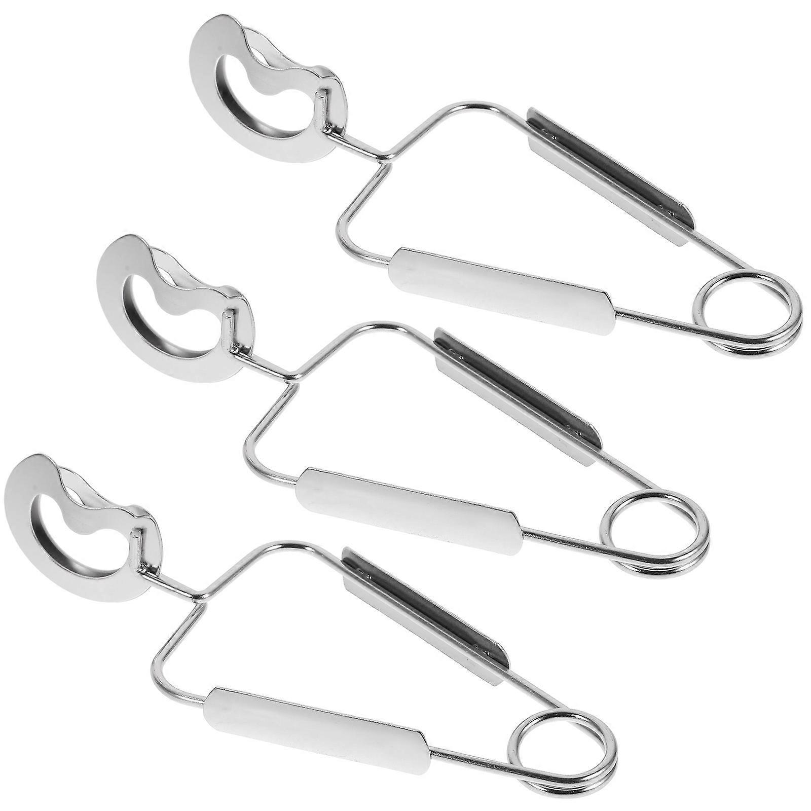 3-teiliges Set Edelstahl-schneckenzangen, Escargot-zangen, Speisen-servierclips, Geschirrklammern-15.00x6.00x4.00cm-silver