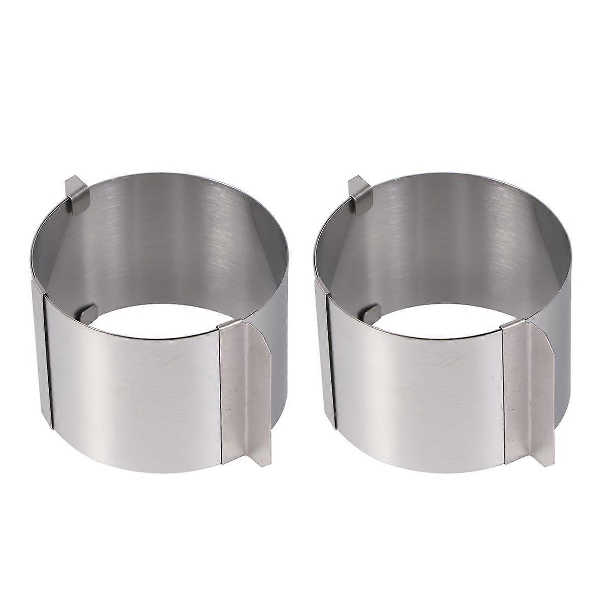 Stück 6-10 Cm Edelstahl Runder Mousse-ausstecher Verstellbare Mousse-kuchenform Backwerkzeug-m-silver