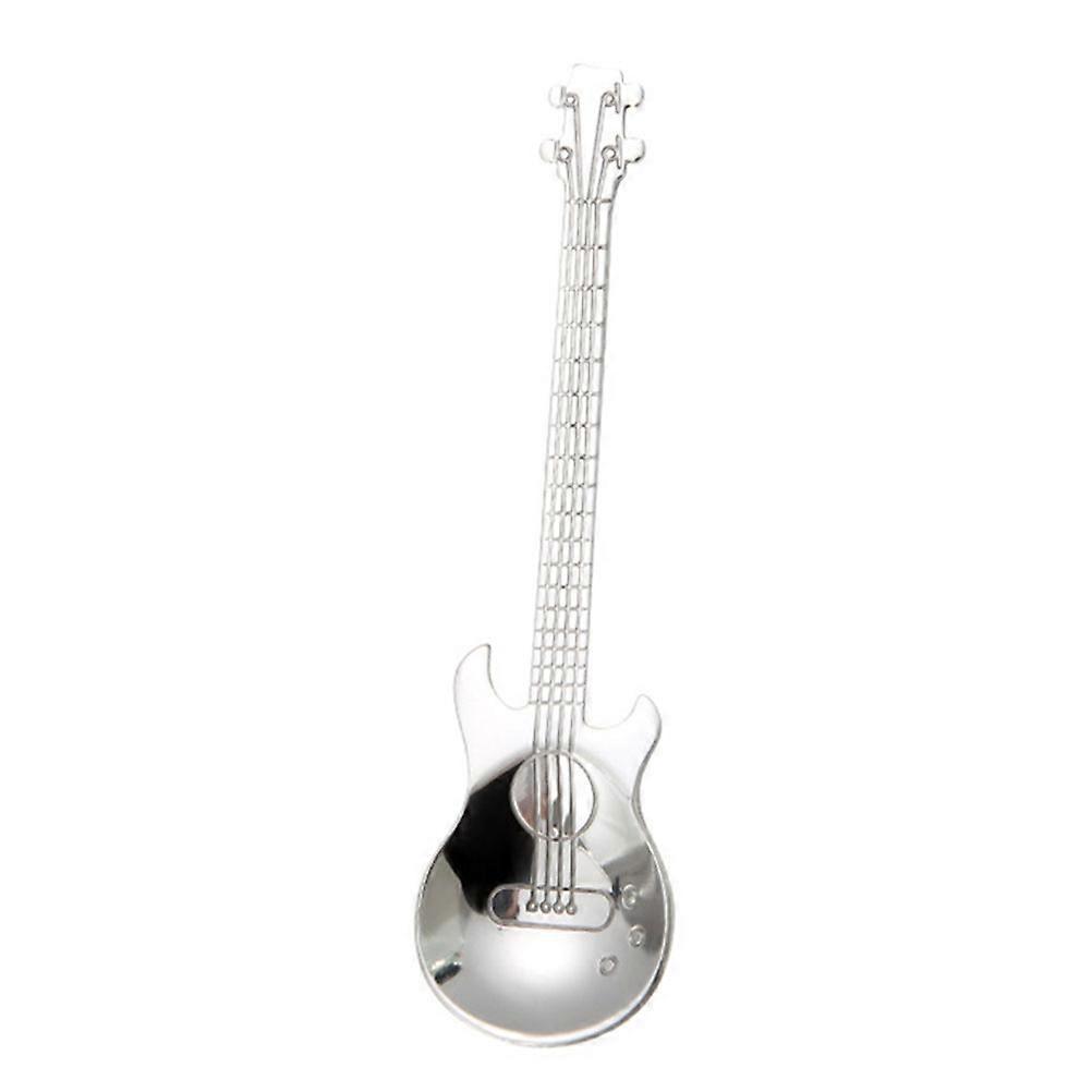 Stück Gitarren-kaffeelöffel Aus Edelstahl, Kaffeerührlöffel, Kaltgetränke-tee-werkzeug, Küchenzubehör (silber)-1 Pcs-silver