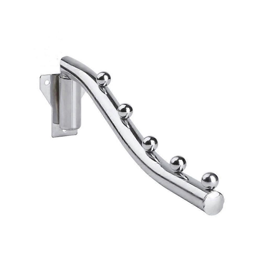 28 X 5,5 Cm Drehbarer Kleiderhaken Aus Metall Mit 5 Perlen, Geeignet Für Mäntel, Hüte Und Bademäntel, Wandhaken, Ablagefläche Für Kleiderschrank Und Waschküche-285.5cm-silver