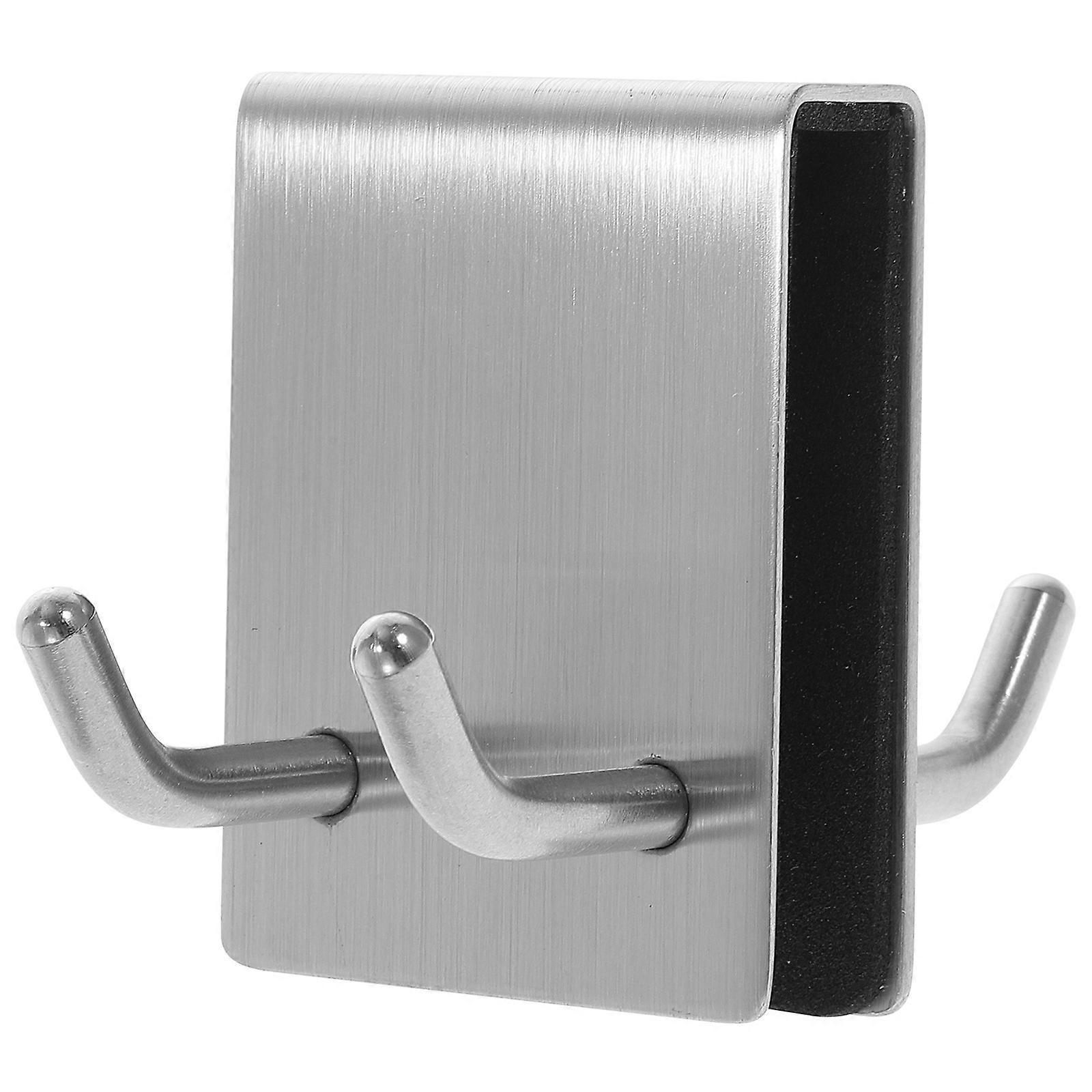 Doppelseitiger Türhaken Mit 2 Zinken Für Jacken Und Handtücher-10x7cm-silver