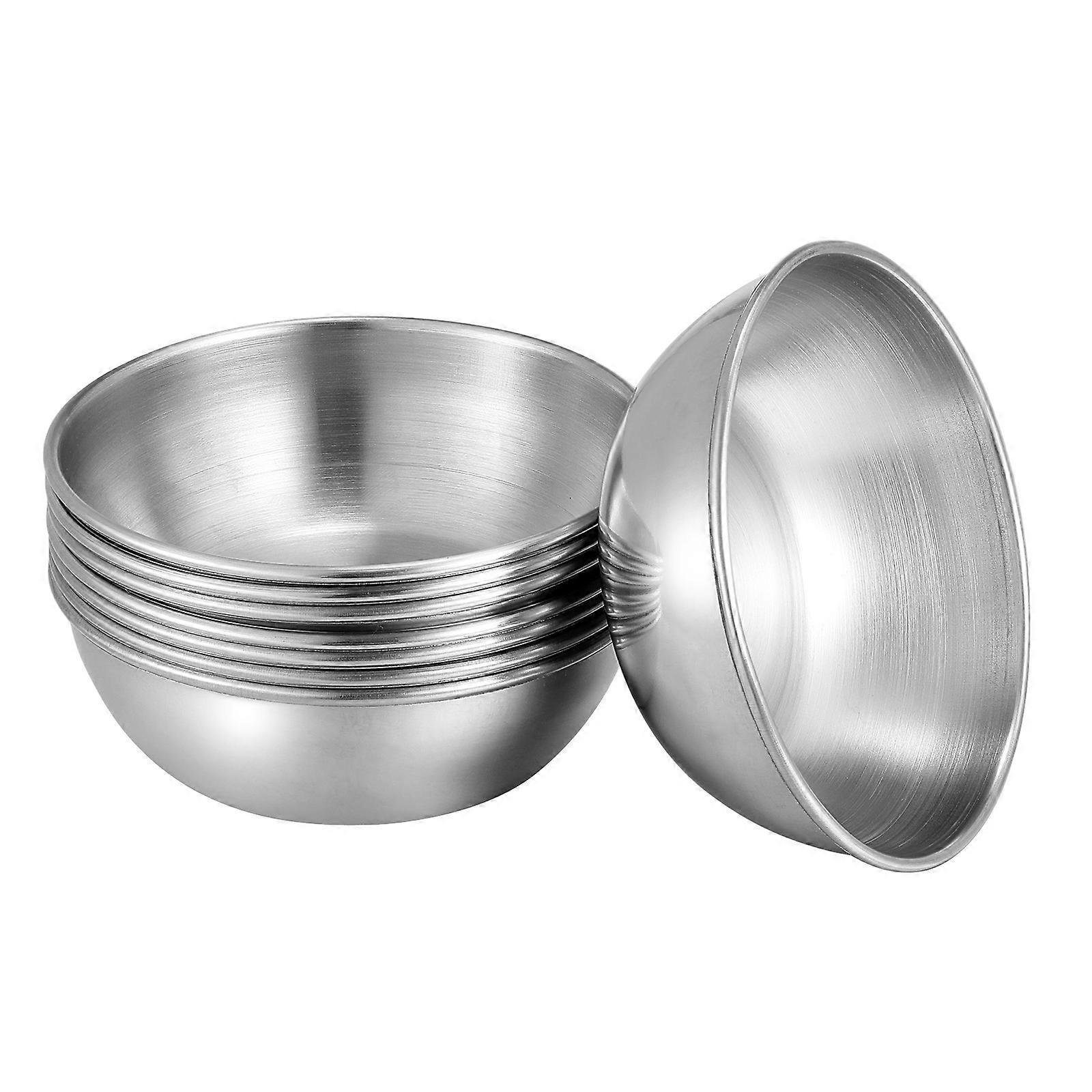 Upkoch 8-teiliges Edelstahl-saucenschälchen-set, Dipschalen, Runde Gewürzschalen, Untertassen, Vorspeisenteller Für Restaurant Und Zuhause (silber)