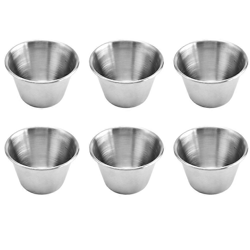 6-teiliges Set Edelstahl-saucenbecher, Tomaten-dip-saucenbehälter Für Zuhause (silber)-6x4.4cm-silver