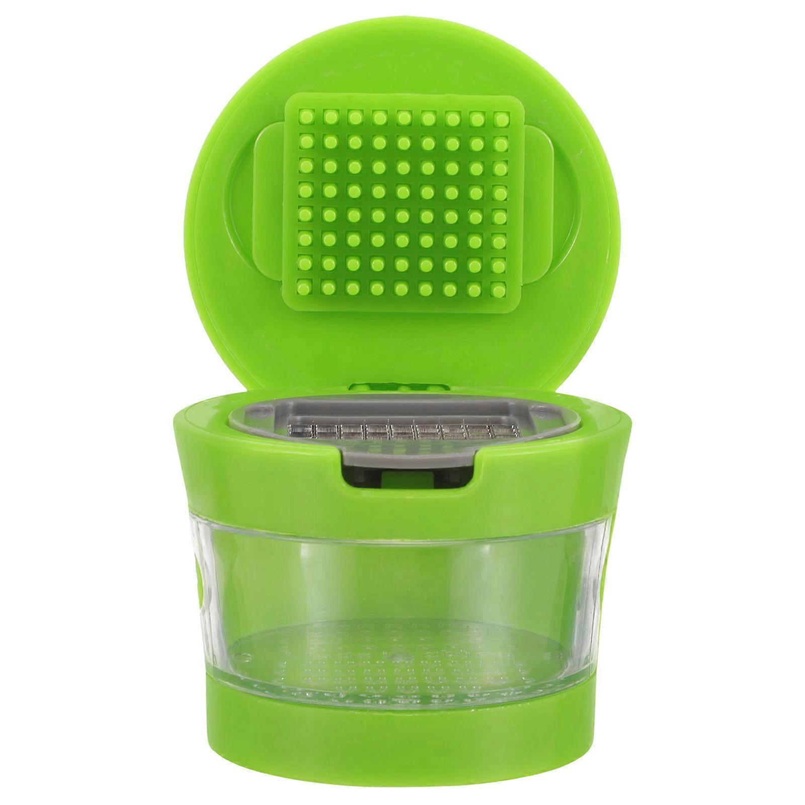 Knoblauchpresse, Zerkleinerer, Handpresse, Mühle, Zerkleinerer, Praktisches Küchengerät (grün)-green
