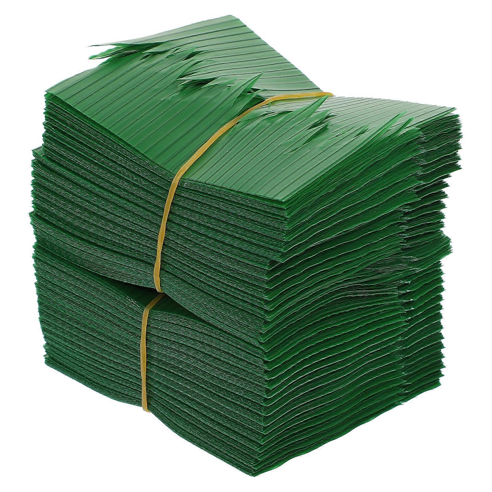 1000 Stück Künstliches Grünes Gras, Japanische Sushi-dekoration, Kreatives Harzblatt-7.5x4.6x0.02cm-green